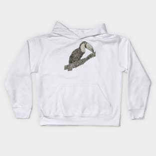 Dotwork Toucan Art Print Kids Hoodie